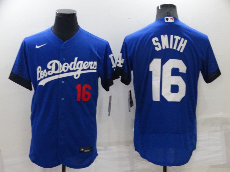 Men Los Angeles Dodgers #16 Smith Blue Elite Nike 2022 MLB Jersey